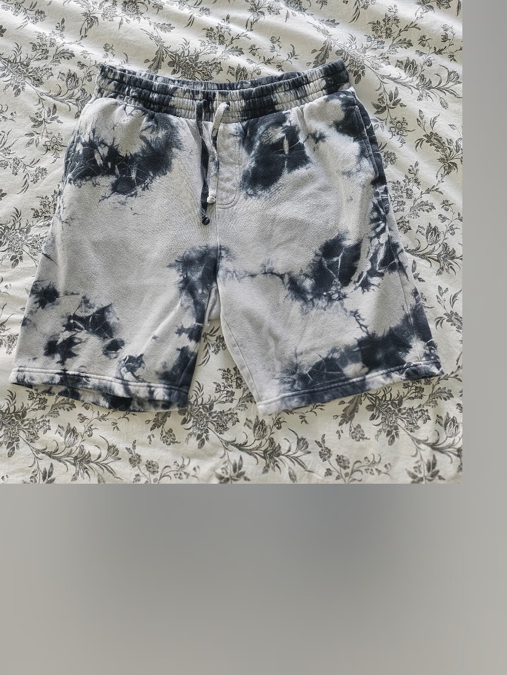 No Boundaries Black & White Tie-Dye Athletic Drawstring Shorts